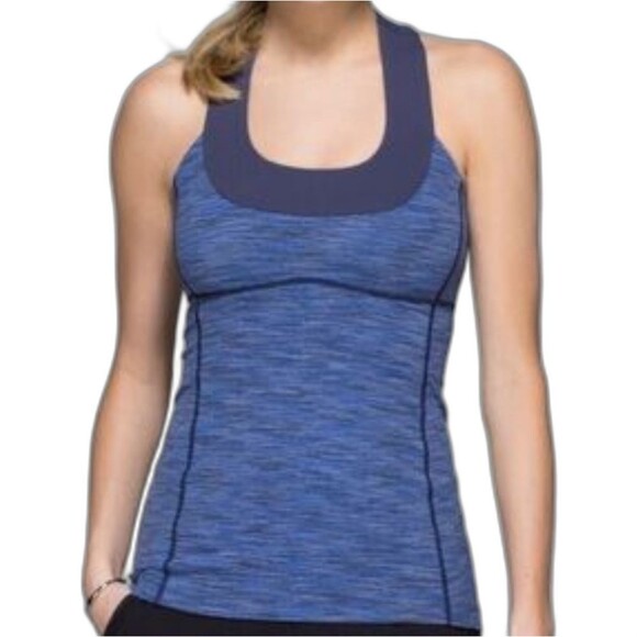 Lululemon Scoop Nec *Luon Wee Are From Space Blue 6 Tank top - Picture 1 of 13